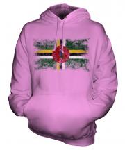 Dominica Distressed Flag Unisex Adult Hoodie