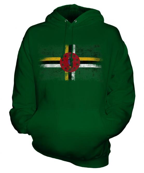 Dominica Distressed Flag Unisex Adult Hoodie