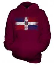 Dominican Republic Distressed Flag Unisex Adult Hoodie