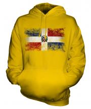 Dominican Republic Distressed Flag Unisex Adult Hoodie