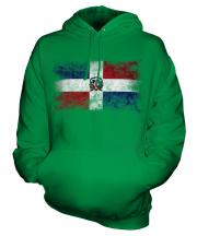 Dominican Republic Distressed Flag Unisex Adult Hoodie
