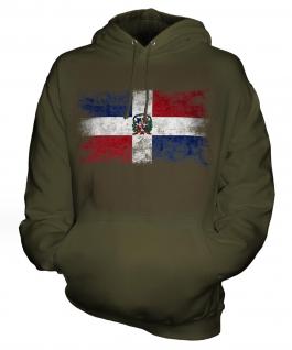 Dominican Republic Distressed Flag Unisex Adult Hoodie