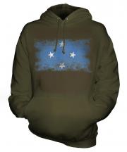 Micronesia Distressed Flag Unisex Adult Hoodie