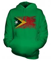 East Timor Distressed Flag Unisex Adult Hoodie