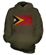 East Timor Distressed Flag Unisex Adult Hoodie