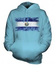 El Salvador Distressed Flag Unisex Adult Hoodie