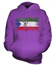 Equatorial Guinea Distressed Flag Unisex Adult Hoodie