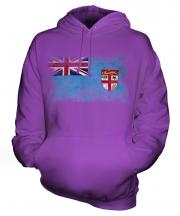 Fiji Distressed Flag Unisex Adult Hoodie