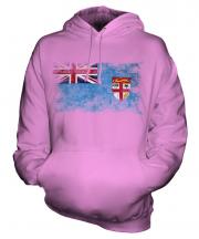 Fiji Distressed Flag Unisex Adult Hoodie