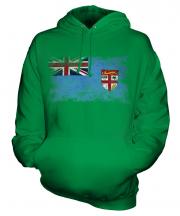 Fiji Distressed Flag Unisex Adult Hoodie