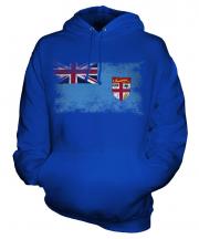 Fiji Distressed Flag Unisex Adult Hoodie