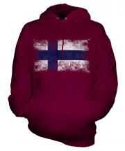 Finland Distressed Flag Unisex Adult Hoodie