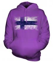 Finland Distressed Flag Unisex Adult Hoodie