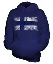 Finland Distressed Flag Unisex Adult Hoodie