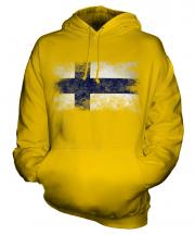 Finland Distressed Flag Unisex Adult Hoodie