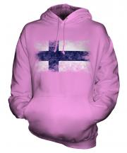 Finland Distressed Flag Unisex Adult Hoodie