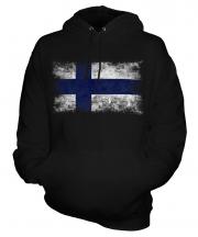 Finland Distressed Flag Unisex Adult Hoodie