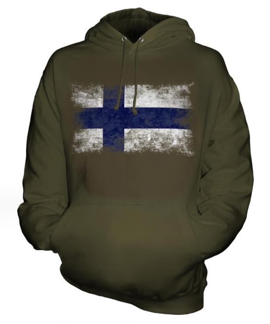 Finland Distressed Flag Unisex Adult Hoodie