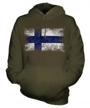 Finland Distressed Flag Unisex Adult Hoodie