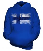 Finland Distressed Flag Unisex Adult Hoodie