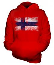 Finland Distressed Flag Unisex Adult Hoodie