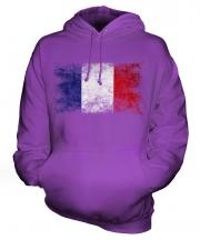 France Distressed Flag Unisex Adult Hoodie