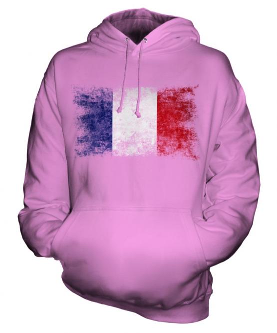 France Distressed Flag Unisex Adult Hoodie