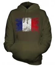 France Distressed Flag Unisex Adult Hoodie
