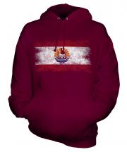 French Polynesia Distressed Flag Unisex Adult Hoodie