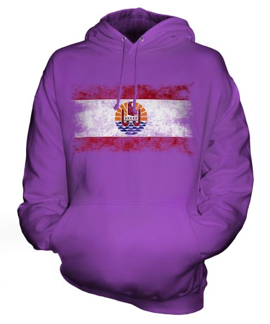 French Polynesia Distressed Flag Unisex Adult Hoodie