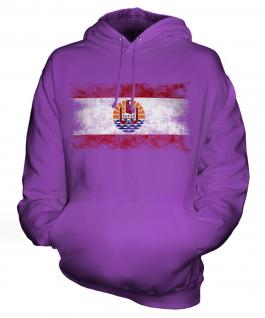 French Polynesia Distressed Flag Unisex Adult Hoodie