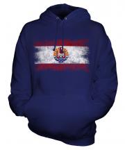 French Polynesia Distressed Flag Unisex Adult Hoodie