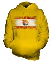 French Polynesia Distressed Flag Unisex Adult Hoodie