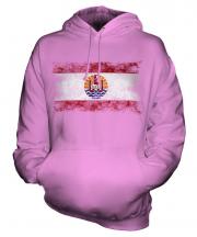 French Polynesia Distressed Flag Unisex Adult Hoodie