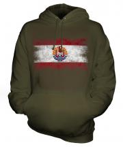 French Polynesia Distressed Flag Unisex Adult Hoodie