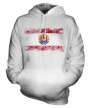 French Polynesia Distressed Flag Unisex Adult Hoodie
