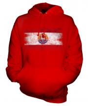 French Polynesia Distressed Flag Unisex Adult Hoodie