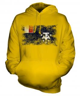 French Southern And Antarctic Lands Distressed Flag Unisex Adult Hoodie