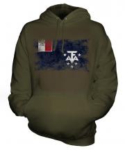 French Southern And Antarctic Lands Distressed Flag Unisex Adult Hoodie