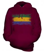 Gabon Distressed Flag Unisex Adult Hoodie