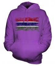 Gambia Distressed Flag Unisex Adult Hoodie