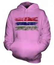 Gambia Distressed Flag Unisex Adult Hoodie