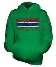 Gambia Distressed Flag Unisex Adult Hoodie