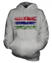 Gambia Distressed Flag Unisex Adult Hoodie