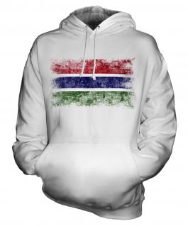 Gambia Distressed Flag Unisex Adult Hoodie