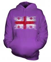 Georgia Distressed Flag Unisex Adult Hoodie