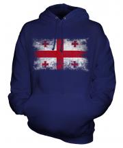 Georgia Distressed Flag Unisex Adult Hoodie