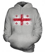 Georgia Distressed Flag Unisex Adult Hoodie