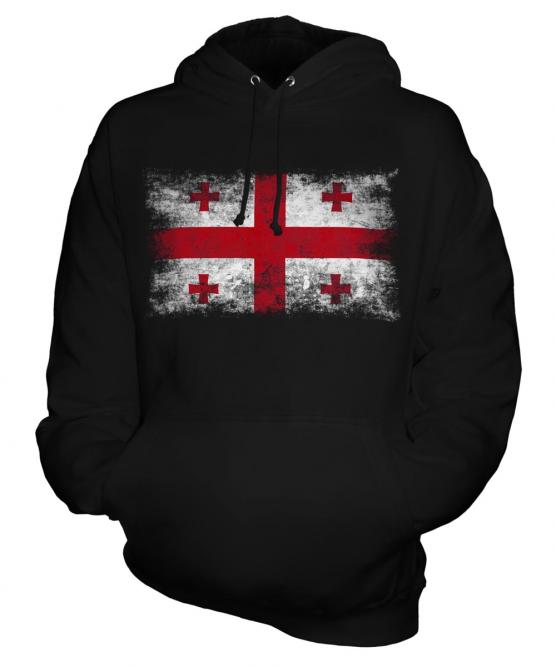 Georgia Distressed Flag Unisex Adult Hoodie