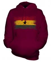 Ghana Distressed Flag Unisex Adult Hoodie